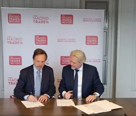 Ramón Casilda
Presidente del Consejo Asesor
de Inversiones del Observatorio
Iberoamericano de Comercio Exterior y Bruno Masier, presidente del OICEX, durante la firma de la Declaración de Madrid.