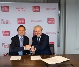 Ramón Casilda
Presidente del Consejo Asesor
de Inversiones del Observatorio
Iberoamericano de Comercio Exterior y Bruno Masier, presidente del OICEX, luego de la firma de la Declaración de Madrid.